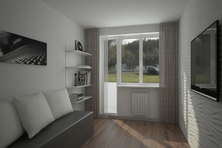 2 tricks that designers use in one-room apartments: there is room for both an office and a dining room Room