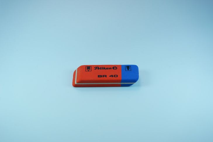 What the blue side of an eraser is actually for: It's not to erase pen rubber band